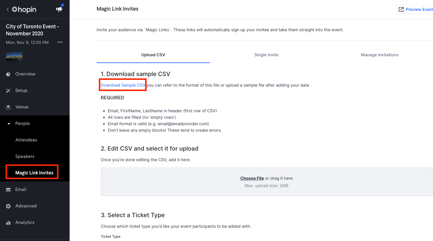 How to create and use Magic Links Hopin